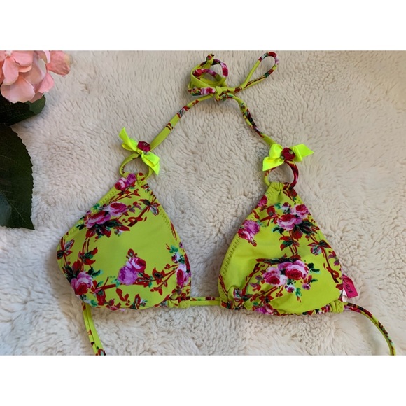 XS, Betsey Johnson swim, chartreuse green bikini - Picture 3 of 10
